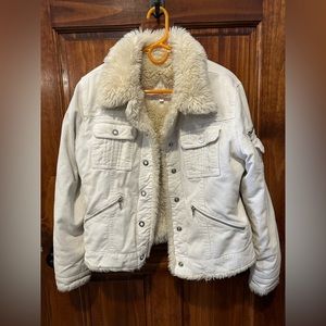 Corduroy jacket with fuzzy lining
